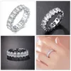 Anelli a fascia BRAVKIS Fedi nuziali Anelli per l'eternità con zirconi per le donne CZ Crystal Promise Anello di fidanzamento per dito Gioielli Bague BUR0279 240125