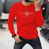 Mężczyzny Trend mody marka Hot wiertło Męskie Crewneck Crewneck wygodne wszystkie mecze osobowości oraz polaru zagęszczone mężczyźni jesień i zima t240129