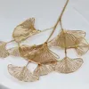 Decorative Flowers 3/1pcs Fake Wedding Ginkgo Leaf Branch Artificial Leaves Home Decoration Arch Flower Arrangement Handcraft Crafts