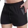 Men's Pants Plain Color Smooth Board Workout Shorts Men Pack For Pockets Long Mesh Mens Polyester Running