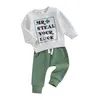 Kledingsets Peuter Baby Boy Girl St Patrick S Day Outfit Mama Lucky Charm Sweatshirt Top Lange broek 2-delige Ierse kledingset