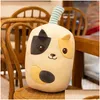 Fyllda plyschdjur Fasion P Hy Wy Creative Fruit Milk Tea Cartoon Pillow Toy Slee Pearl Cup Stuff Stuff Cotton Doll Christmas Drop De Dhaly