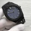 Orologi di design Orologio con diamanti fatto a mano Meccanico automatico da 41 mm Zaffiro da donna Nero De Luxe