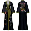 Women's Sleepwear Print Flower Long Kimono Bathrobe Gown Oversize Female Robe Nightdress Sexy Loose Nightgown Lounge Wear Spring Summer Home