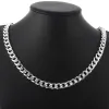 Collier de haute qualité pour hommes, bijoux en argent Sterling 925, ensembles de 10MM, 20''24'', 50cm, 60cm, chaîne à maillons, collier et Bracelet pour hommes