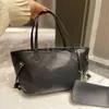 Haute qualité Designer fourre-tout jamais sac femmes sauvage à coeur shopping complet en cuir véritable PM sacs à main épaule noir blanc à carreaux 268n