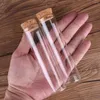 Bouteilles de stockage 5pcs 60ml tubes en verre avec bouchon en liège test laboratoire verrerie pots à épices flacons terrarium 3 12cm pour accessoire artisanat bricolage