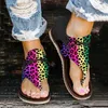 Sandaler 2024 Summer Ladies Casual Plus Size 35-43 Women's Boho Colorful Gladiator Flat Ankle Strap Beach