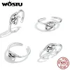 Anéis Wostu 925 Sterling Silver Eye of Horus anel aberto Anel aberto Anel aberto Mulheres do dedo Ring Silver Anniversary Fine Jewelry Gift