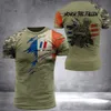 Herr t-shirts 2022 Nya sommararmé-veteran 3D-tryckt t-shirt för män franska soldatfält veteraner kamouflage commando tees korta ärm toppar