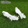 Outros acessórios de decoração de mesa 1/2 pc pombos decoração para casamento natal casa falso pássaro branco pombas espuma artificial penas pássaros com clipe yq240129