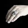 حلقات الفرقة Eyhimd Men's Calvarium Skull Ring Gothic 316L Feled Stains Stains Steel Ring Band Band Jewelery 240125