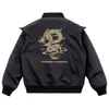 Jaquetas masculinas Dragon Pattern Bordados Jaquetas para Homens Mulheres Nova Harajuku Moda Bomber Jaqueta Casaco de Trabalho Top Jaqueta de Inverno Homens Streetwear J240126