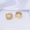 Boucles d'oreilles à breloques pour femmes, bijoux indiens, couleur argent/or, zircone cubique Aaa, 15 paires/lot, vente en gros