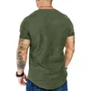 Homens Camisetas Esportes Masculinos T-shirt Slim Fit O-pescoço Manga Curta Muscle Fitness Casual Hip Hop Top Verão Moda Básica Sólida T-shirt