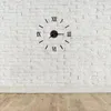Relógios de parede DIY relógio 3D espelho sem moldura adesivos silenciosos números romanos modernos pegajosos para