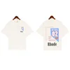 Rhude Summer Pur coton Hommes T-shirts Femmes Designer T-shirts Rhude Imprimé Mode Homme Tide T-shirt de haute qualité Taille US M-XL