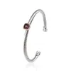 David Yuman Jewelry's 4 mm armband populair open twistkoord met imitatiediamant