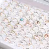 Band Rings 10/20/30/50Pcs/lot Fashion Sparkling Rhinestone Crystal Rings For Women Mix Style Gold Silver Plated Wedding Engagement Jewelry 240125