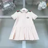 Роскошная юбка для девочек, высокое качество, летнее детское платье-поло, размер 100-150, детская дизайнерская одежда, плиссированная юбка, детское платье, 20 января