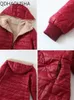 Damski okopa płaszcza ciepła z kapturem szczupła bawełniana płaszcz swobodny długie rękawy 11 zima w odzieży koreańskiej koreańskiej kobiety ubrania