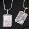 Colliers Collier photo personnalisé pour hommes Médaillons personnalisés Picture Pendant Memorial Zircon Hip Hop Bijoux