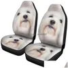 Car Seat Covers Car Seat Ers Ers Coton De Tear Dog Print Set 2 Pc Accessories Er Drop Delivery Mobiles Motorcycles Interior Automobile Dh3Pt