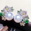 Charme D331 Pure Sterling Sier Fine Bijoux Eau fraîche Blanc de Perles de 910 mm Boucles d'oreilles pour femmes Boucles d'oreilles en perles fins