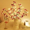 Strängar 20 LED Flower String Fairy Light Butterfly Orchid Branch Garland Vase Filler Christmas Home Decoration