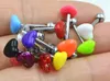 100st Body Jewelry Tongue Nipple Shield Ring Skivstång Straight Bar 14G Heart Candy Balls Piercing 240127