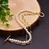 Bangles Glseevo Natural Freshwater White Pearl -armband Woman Meerlagige ketting Bracelet Bracelet Boheemse sieraden Handmade GB0224