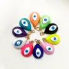 Rings 10pcs/lot New Fashion Copper 14k Gold Plated Dripping Oil Evil Eye Charm Pendant Diy Accessories for Jewelry Making