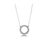 Mode 925 Sterling Silver Pendant Necklace Signature O T CZCZ Diamonds For Disc Chain Women smycken med originallåda