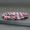 Bracelets de charme 3mm à la main multicouche corde charmes noir crochet facile bracelet réglable pour hommes bijoux de brassard en plein air