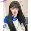 IYUE Long Straight Black شعر مستعار مع شعر مستعار BAND للنساء للنساء شعر طبيعي مقاوم للحرارة لحفلة COSPLAY اليومية عيد الهالوين 240118