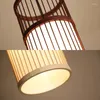 Lampade a sospensione Luci in stile cinese Bambù fatto a mano Apparecchio a sospensione Sala da pranzo Sospeso Loft Living