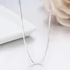 3580cm 1mm Mince Réel Pur Solide 925 Sterling Argent Boîte Chaîne Collier Pour Femmes Hommes Enfants Filles Colliers Bijoux Kolye Collare 240123