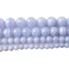 Perles 100% pierre naturelle agates en dentelle bleue, perles rondes en vrac 4 6 8 10 12 14mm, perles d'espacement adaptées à bricolage pour la fabrication de bijoux, accessoires