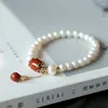 Bracelets de charme Bracelet de perles naturelles de luxe avec charmant pendentif en jadéite ou en agate magnifique bijoux fins faits à la main pour les femmes cadeau élégant