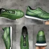 Berluti läder sneaker Berluti casual skor Berluuts Ny herrkalvläder borstad färg stansade andningsbara sportskor fashionabla och trendiga herrar spetsar upp