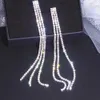 Stud Trendy Długie kolczyki z frędzlami dla kobiet bijoux w stylu koreański błyszczący kryształowy kolczyk w wesele impreza biżuteria mody prezenty YQ240129