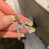 Stud Korean Fashion Zircon Crystal Cross Women Drop Earrings for Gothic Punk Hip Hop Female Piercing Dangle Earrings Party Jewelry YQ240129