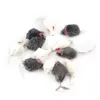 Cat Toys 12st False Mouse Pet Långhåriga svansmöss Ljud Rattling Soft Real Fur Squeaky Toy283T