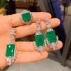 Necklaces Graceful Lab Created Emerald Jewelry Set Stud Earrings Pendant Necklace Ring For Women Free Shipping Anniversary Gift Girlfriend
