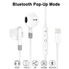 Para apple original bluetooth com fio fones de ouvido iphone 11 13 12 14 pro max xs xr x 8 7 plus 6 metade in-ear relâmpago fones de ouvido