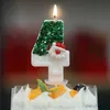 2PCS Candles Christmas Birthday Candles for Cakes 0-9 Number Spark Birthday Candle Kids Cake Candle Party Decor Anniversary Candle Stands