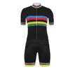 Survêtements pour hommes Noir 2020 Champion du monde Maillot de cyclisme Set Pro Vêtements de cyclisme Hommes Race Road Bike Suit Bicyc Cuissard Maillot CulotteH24129