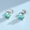 Earrings 4claw Real Moissanite Stud Earrings for Women 925 Sterling Silver Earring White Pink Red Green Color Diamond Earring with GRA