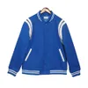 Rhude Jacket Designer Luxury Original Quality Mens Jackets New Stripe Woolen Mens Casual High Street Baseball Fashion