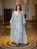 Robe longue turque magnifique robe de soirée muslumah broderie paillettes manches longues Dubaï Robe arabe musulman Abaya Moyen-Orient vêtements caftan